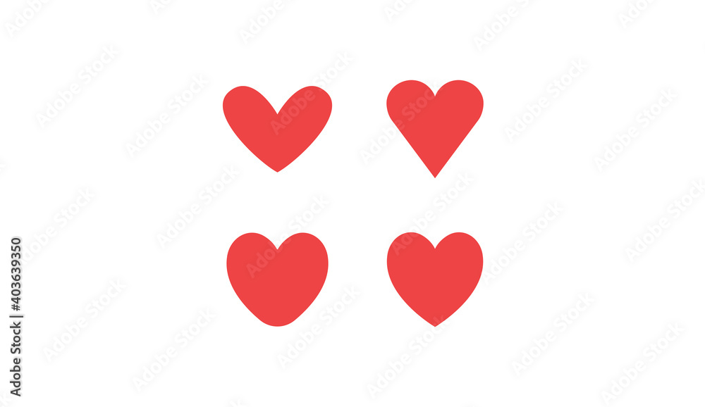Heart icon collection. Valentine's day symbol. Hearts vector set.