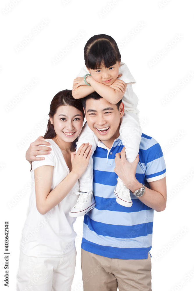 Portrait of a happy family with one child Portrait of a happy family with one child