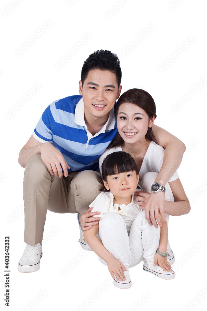 Portrait of a happy family with one child Portrait of a happy family with one child