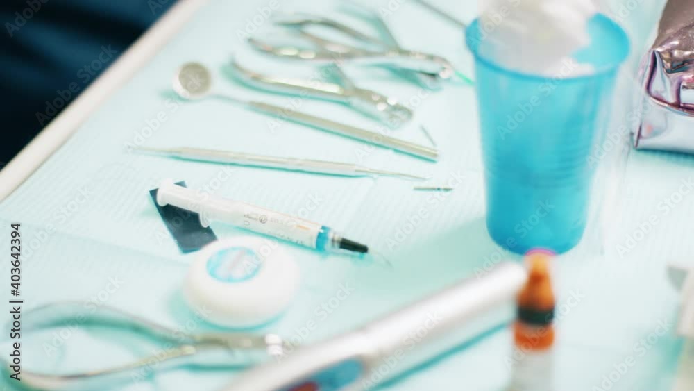 Orthodontist tools close up shot Orthodontist tools close up shot