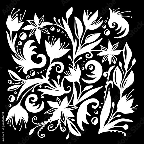 Design for stencil, stickers, covers.