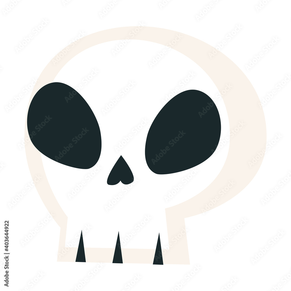 Skull head design of death horror tattoo decoration dark culture and bone theme Vector illustration Skull head design of death horror tattoo decoration dark culture and bone theme Vector illustration