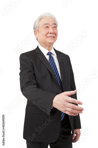 Portrait of an old business man person 