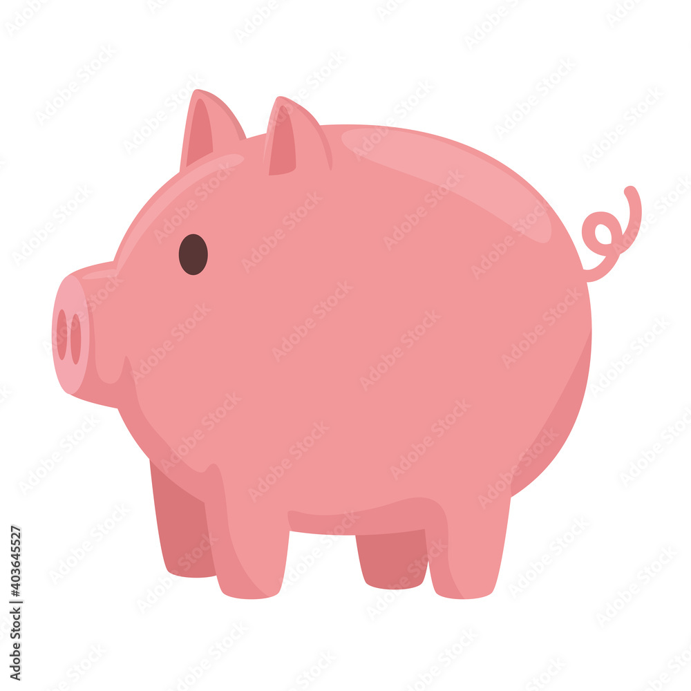 piggy side view of money financial business banking commerce and market theme Vector illustration piggy side view of money financial business banking commerce and market theme Vector illustration
