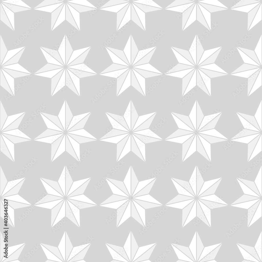 White paper stars grey pattern background. Vector illustration texture. White paper stars grey pattern background. Vector illustration texture.