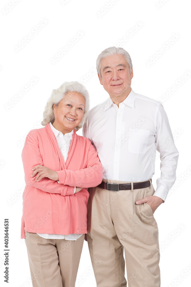 A group photo of a happy old couple A group photo of a happy old couple