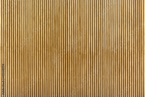 Wood slats, timber battens wall pattern surface texture. photo