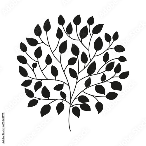 abstract tree emblem. elegant element on white background