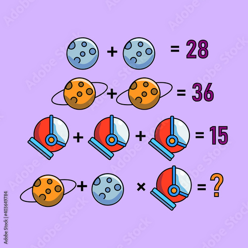 Mathematical riddle, educational game for children and adults, rebus.Riddle for the mind. Riddle with numbers. Vector. Mathematical rebus. Result. Crossword for social networks