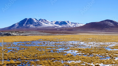 Landscape view at Vado Rio Putana in the Atacama Desert, Antofagasta, Chile photo