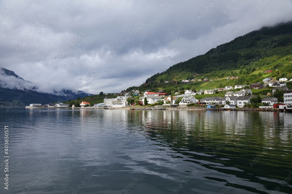 Ullensvang, town in fiord Norway