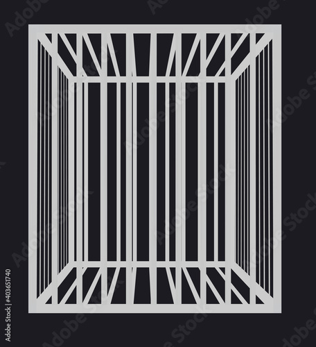 Cage metal bars. vector illustration