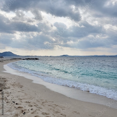 The emerald white sand beach of Jeju