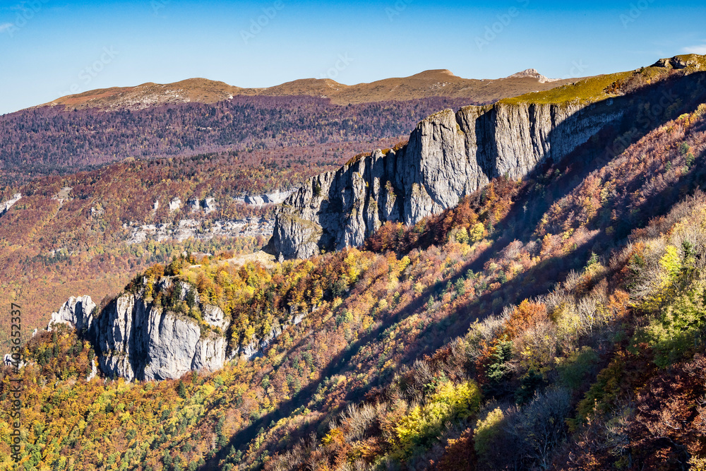 French countryside. Col de la Bataille view of the heights of the