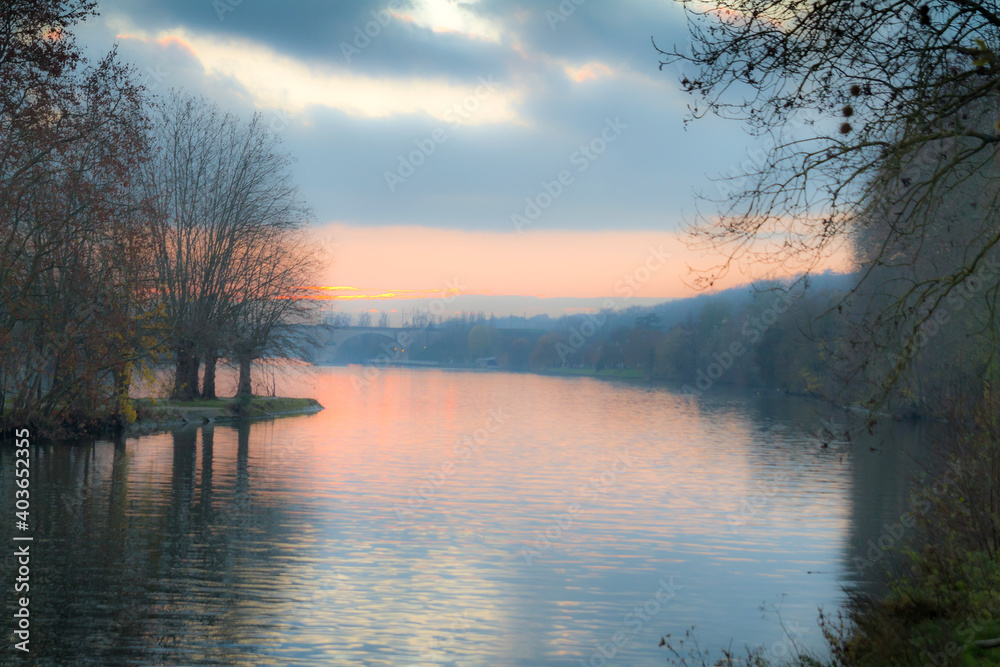 Fototapeta premium sunrise over the river