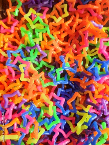 colorful plastic beads