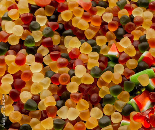 Colorful candies onn a mark...