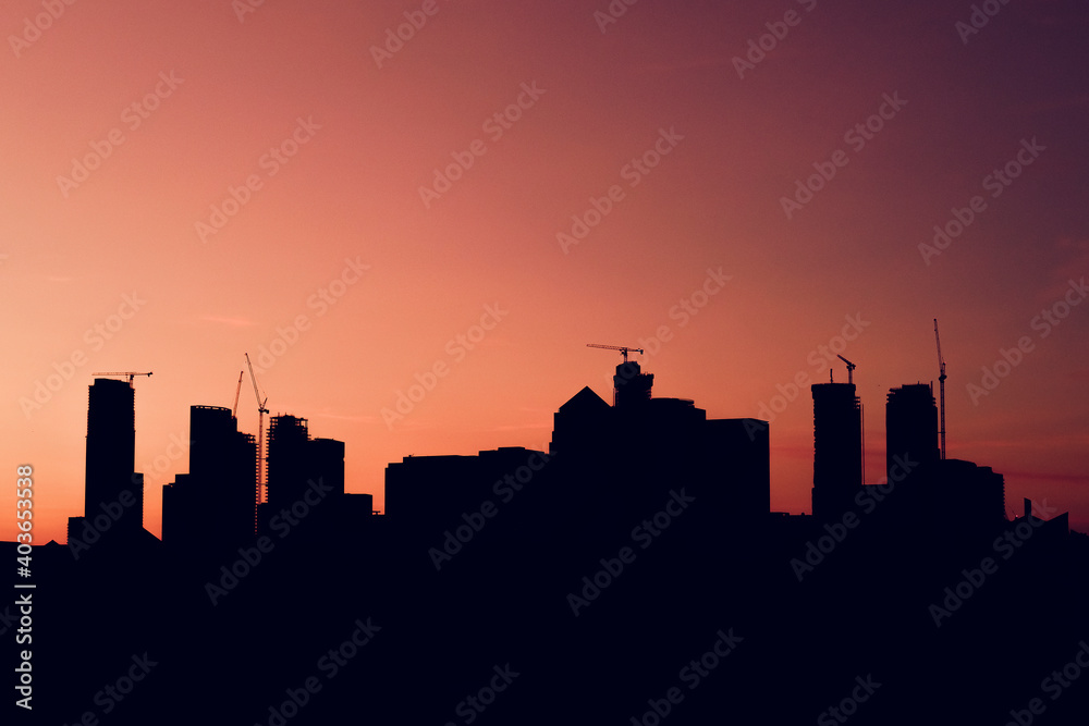 London sky line at sunset