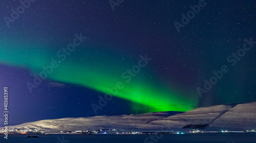 Fototapeta Naklejka Na Ścianę i Meble -  ICELAND-Akureyri-NORTHERN LIGHTS