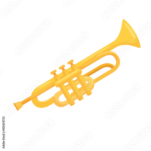 trumpet instrument design, Music sound melody and song theme Vector illustration