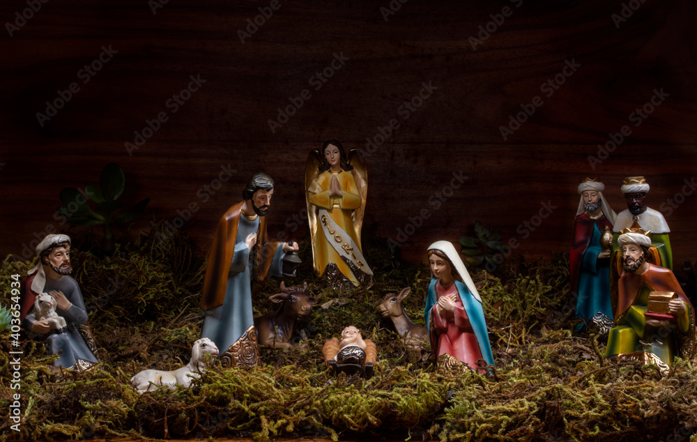 Fototapeta premium nativity scene with jesus