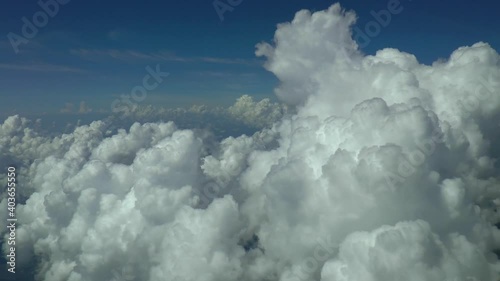 Flying around the clouds.  Actual high altitude footage.