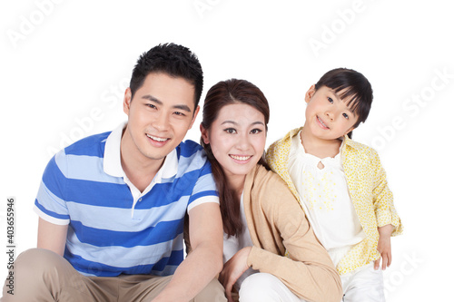 Portrait of a happy family with one child 