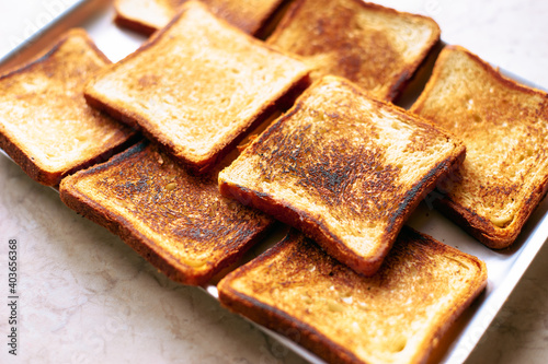 Toasted white bread for sandwich