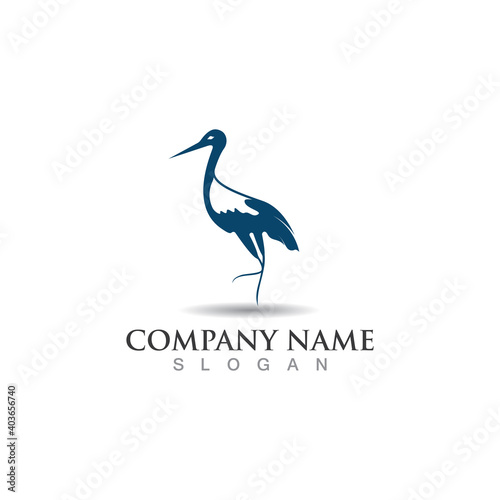 Stork logo image simple design creative template vector concept