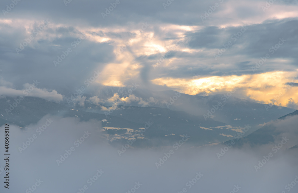 Fototapeta premium sunset odle southtirol italy
