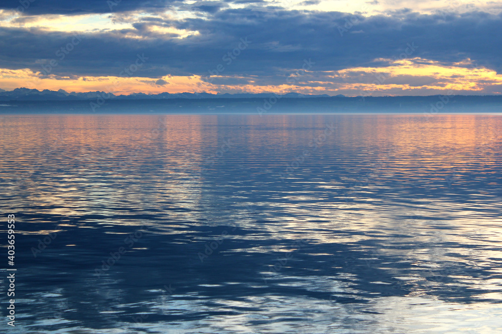 Evening On The Shore Of Bodensee, Germany Evening On The Shore Of Bodensee, Germany
