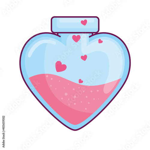 Heart flask design of love passion and romantic theme Vector illustration