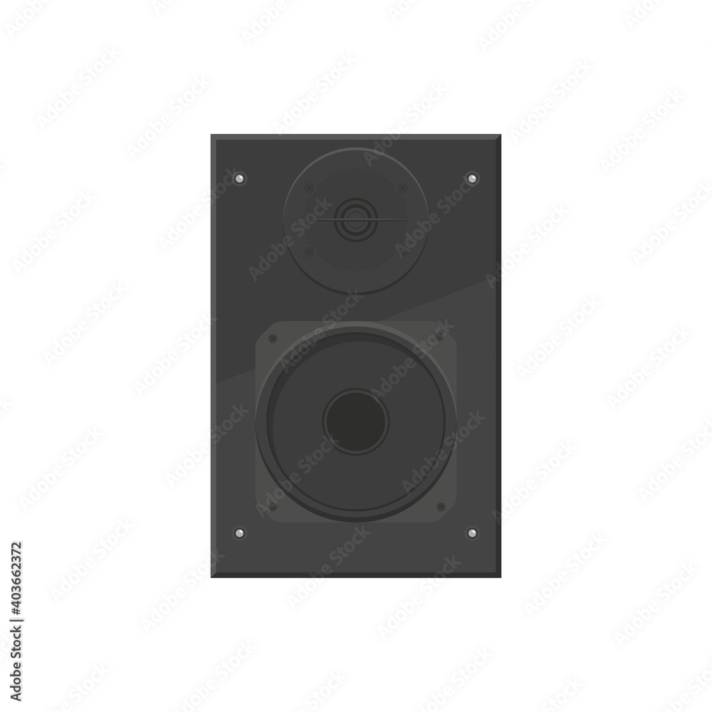 Black sound speaker icon. Acoustic concept for web or mobile app. Audio monitor symbol. Black sound speaker icon. Acoustic concept for web or mobile app. Audio monitor symbol.