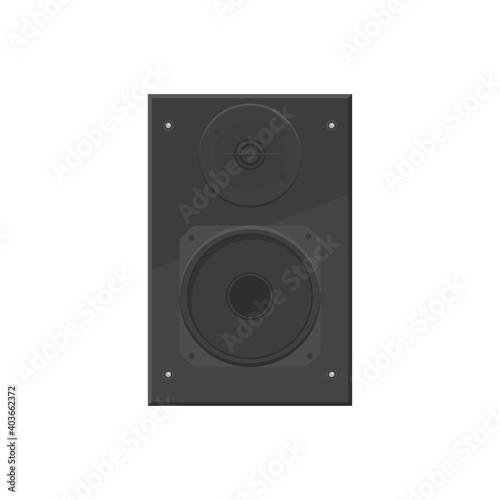 Black sound speaker icon. Acoustic concept for web or mobile app. Audio monitor symbol.