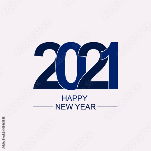 Happy new year 2021 logo text design,  Merry Christmas and happy new year. Vector Illustration