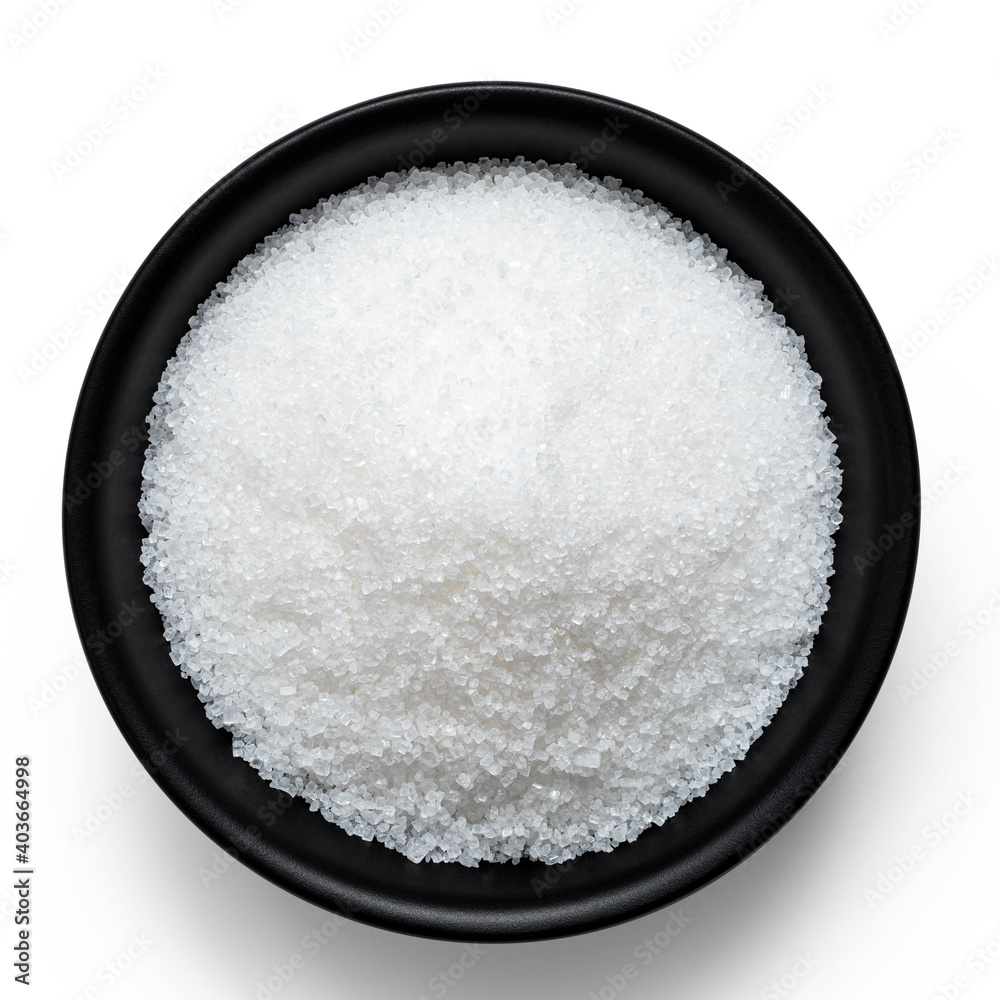 White granulated sugar. White granulated sugar.