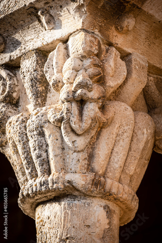 arcaded gallery, Church of El Salvador, Castilian Romanesque, Sepúlveda., Segovia province, Spain