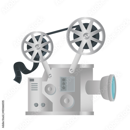 Cinema videocamera design, Movie video film media entertainment theme Vector illustration