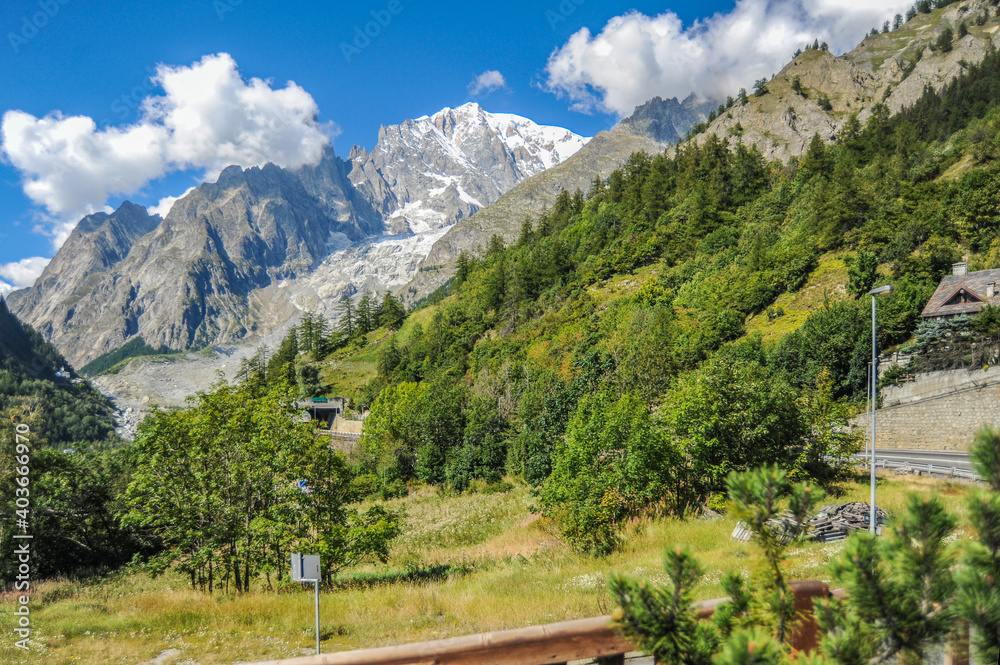 Courmayeur is one of the most famous mountain resorts in Europe, located at the foot of Mont Blanc in the north of the Aost Valley. There are many skiers here in winter and cyclists in summer.   