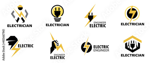 Vector logo of electrician and electronics repair photo