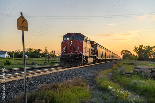 Train on tracks, Ontario, Canada