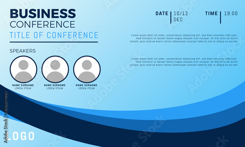 Business conference invite template. Banner live webinar promotion for social media. Eps 10