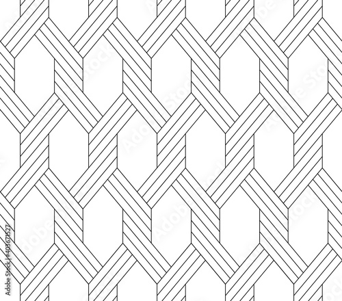 Vector geometric seamless pattern. Modern geometric background. Hexagonal mesh lattice.