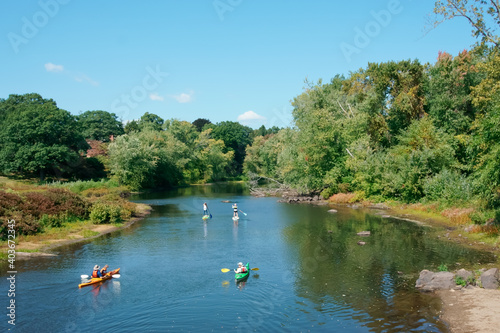 concord river and kayaking in minute man national historical park MA USA