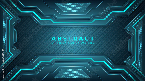 Modern abstract  metallic background with lighting dots and  technological  circuit board.