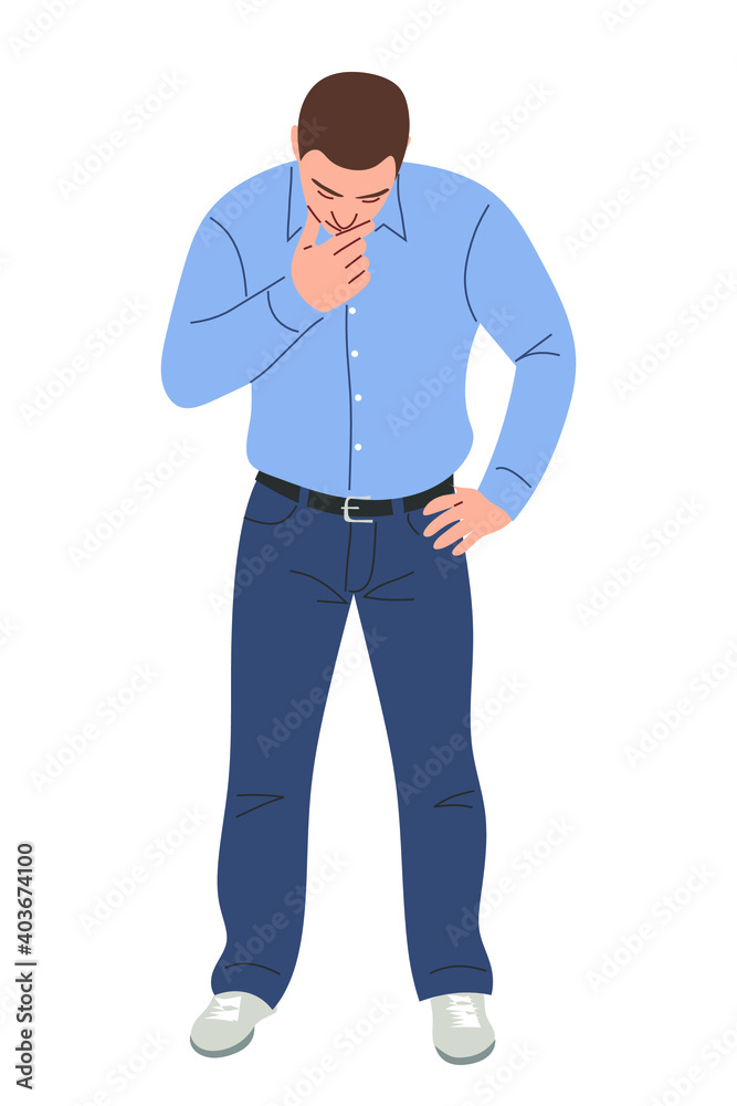 A man in a shirt and jeans stands and tries to make a difficult decision. A businessman is looking for a solution to a difficult business problem. A man in a shirt and jeans stands and tries to make a difficult decision. A businessman is looking for a solution to a difficult business problem.