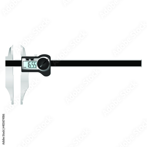 Digital caliper for measurement. Measuring instrument on a white background. vector illustration © Vovmar