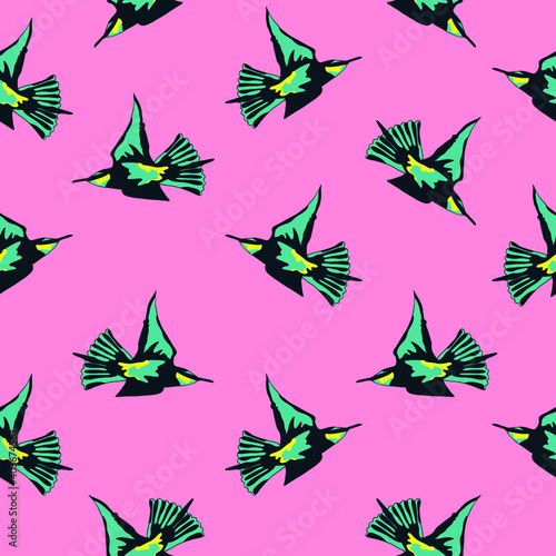 Seamless pattern with birds vector illustration