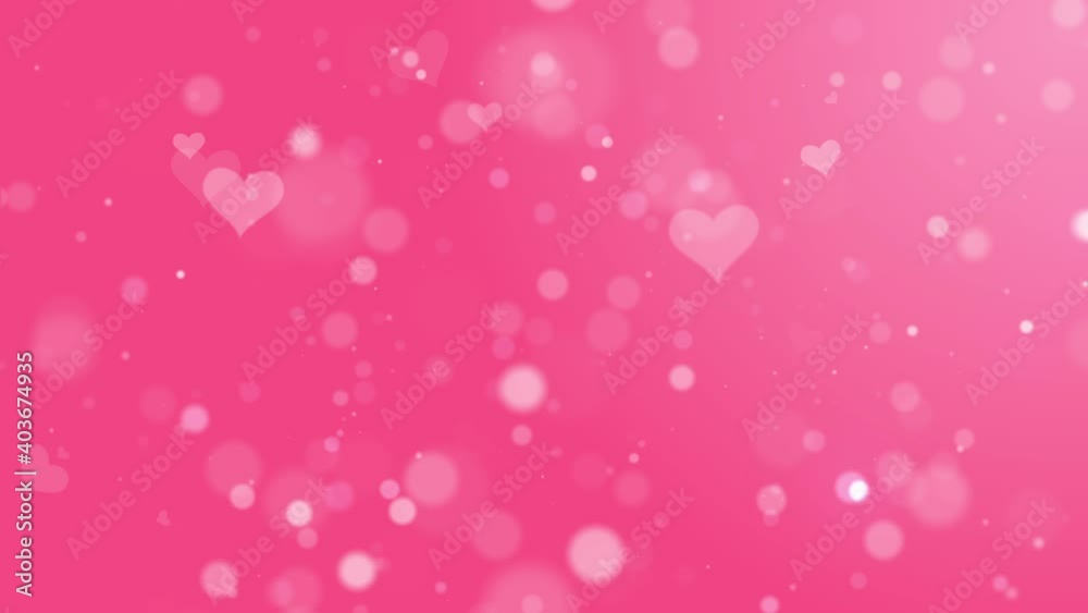 Pink Romantic wedding or Happy Valentines day animation background with flying hearts and sparkles. Seamless Loop Pink Romantic wedding or Happy Valentines day animation background with flying hearts and sparkles. Seamless Loop