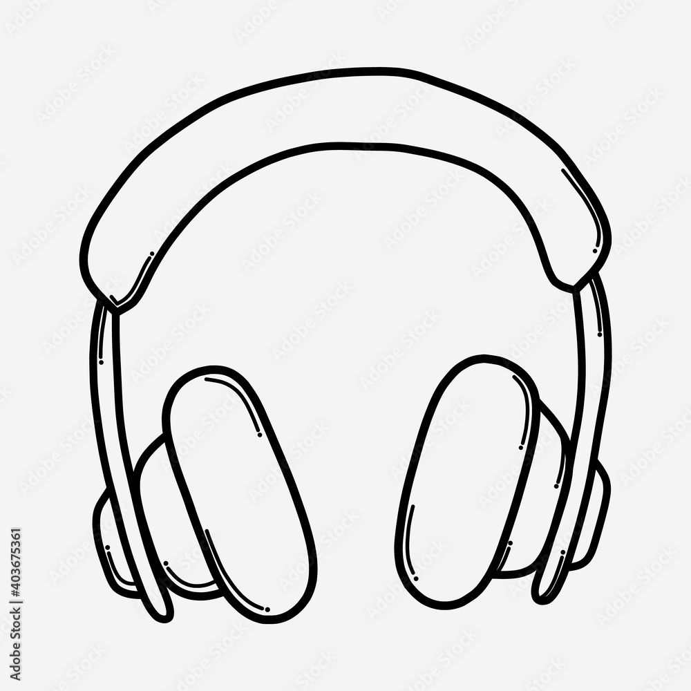 Headphone doodle vector icon. Drawing sketch illustration hand drawn line eps10 Headphone doodle vector icon. Drawing sketch illustration hand drawn line eps10